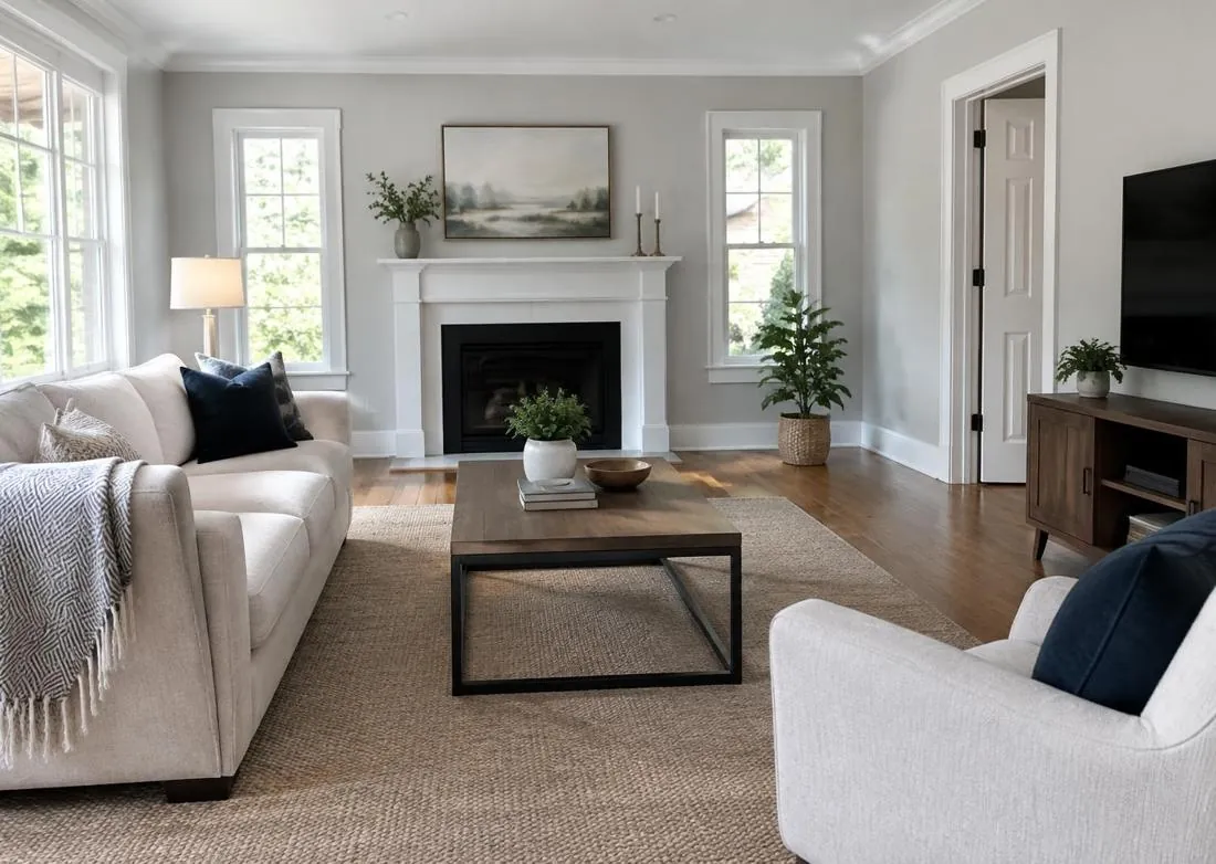 Finished interior living space with smooth walls, crisp baseboards, and updated hardware